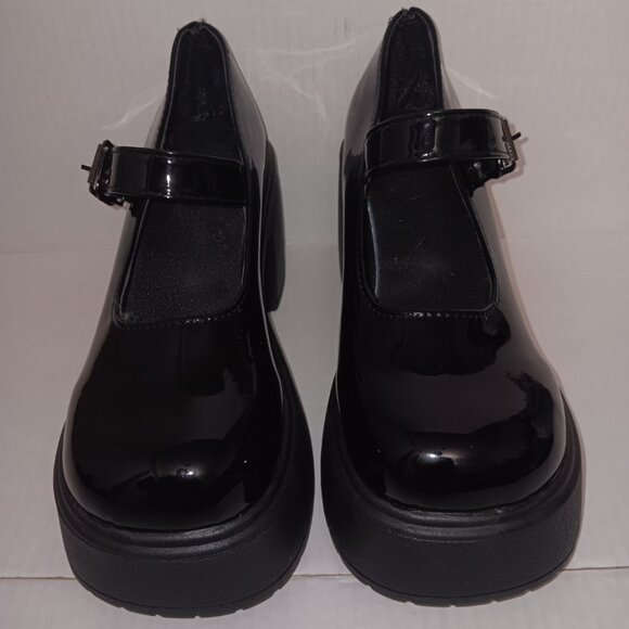 MARY JANE FAUX PATENT LEATHER PLATFORM SHOES - Picture 9 of 11